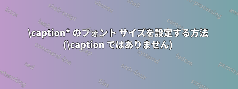 \caption* のフォント サイズを設定する方法 (\caption ではありません)