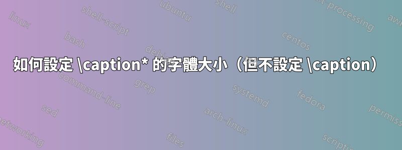 如何設定 \caption* 的字體大小（但不設定 \caption）