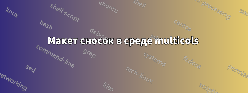 Макет сносок в среде multicols