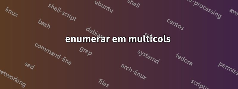 enumerar em multicols