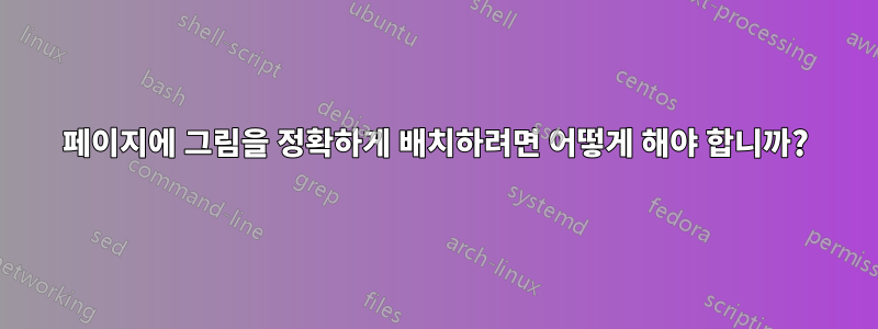 페이지에 그림을 정확하게 배치하려면 어떻게 해야 합니까?