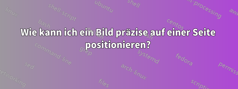 Wie kann ich ein Bild präzise auf einer Seite positionieren?