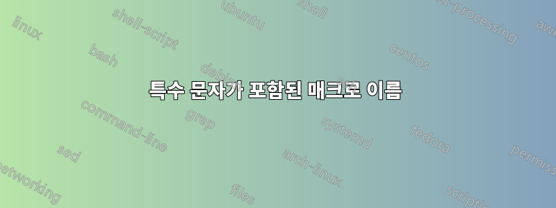 특수 문자가 포함된 매크로 이름