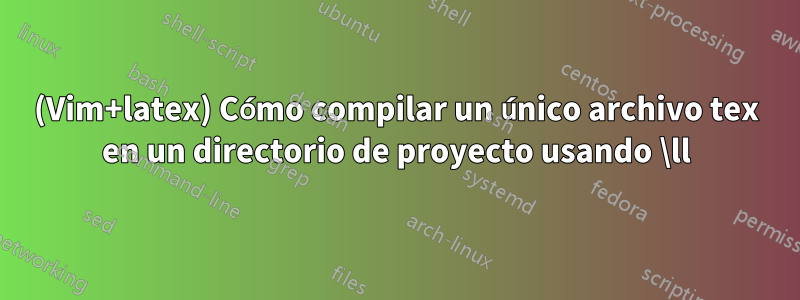 (Vim+latex) Cómo compilar un único archivo tex en un directorio de proyecto usando \ll