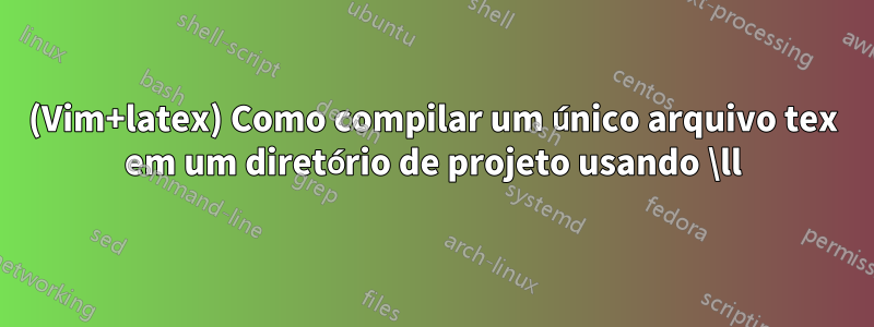 (Vim+latex) Como compilar um único arquivo tex em um diretório de projeto usando \ll