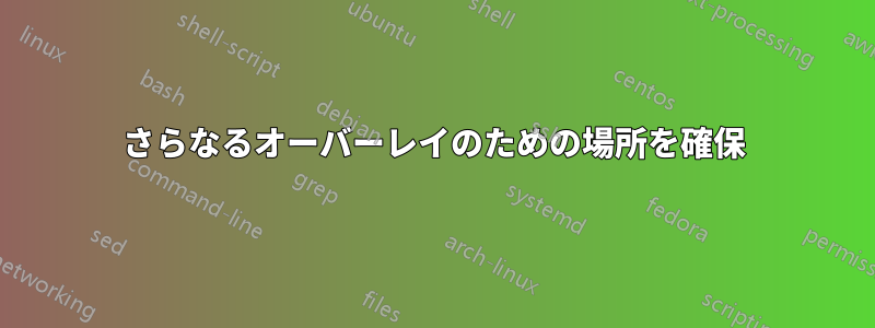 さらなるオーバーレイのための場所を確保