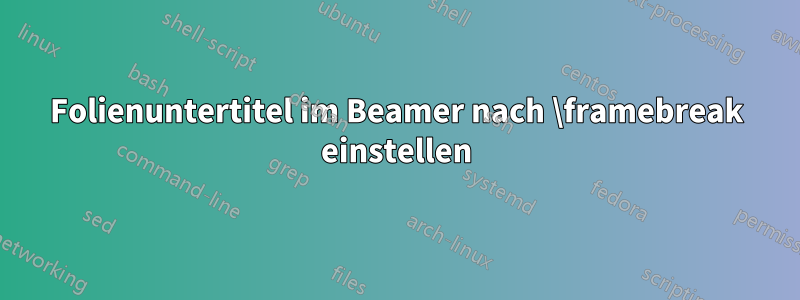 Folienuntertitel im Beamer nach \framebreak einstellen