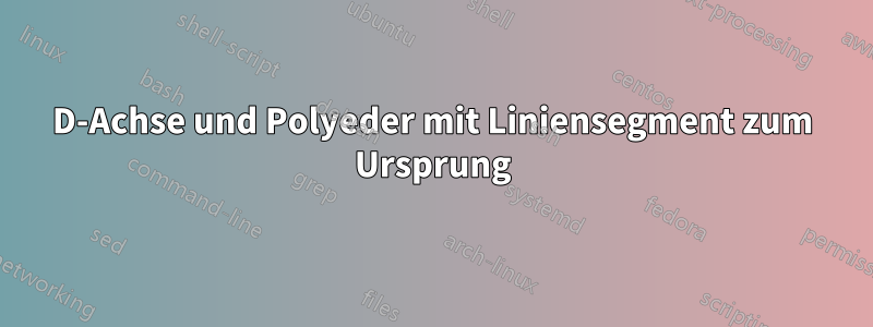 3D-Achse und Polyeder mit Liniensegment zum Ursprung