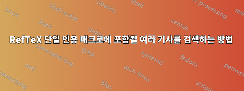 RefTeX 단일 인용 매크로에 포함될 여러 기사를 검색하는 방법