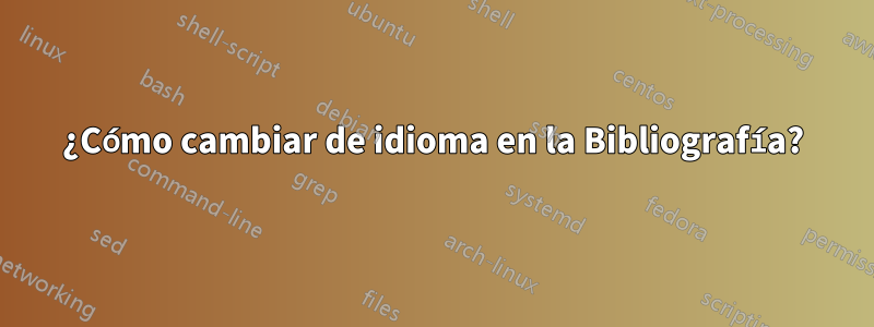 ¿Cómo cambiar de idioma en la Bibliografía?