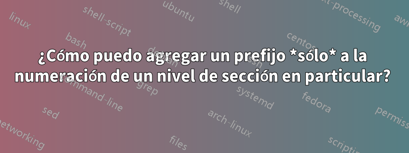 ¿Cómo puedo agregar un prefijo *sólo* a la numeración de un nivel de sección en particular?