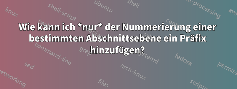 Wie kann ich *nur* der Nummerierung einer bestimmten Abschnittsebene ein Präfix hinzufügen?