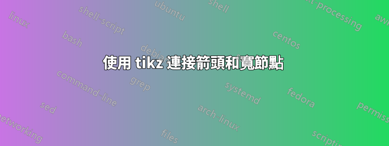 使用 tikz 連接箭頭和寬節點