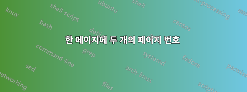 한 페이지에 두 개의 페이지 번호