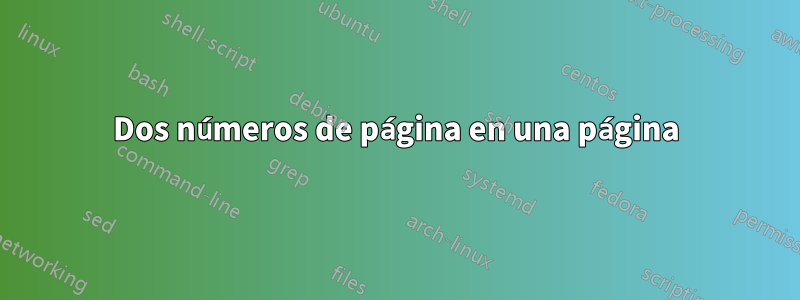 Dos números de página en una página