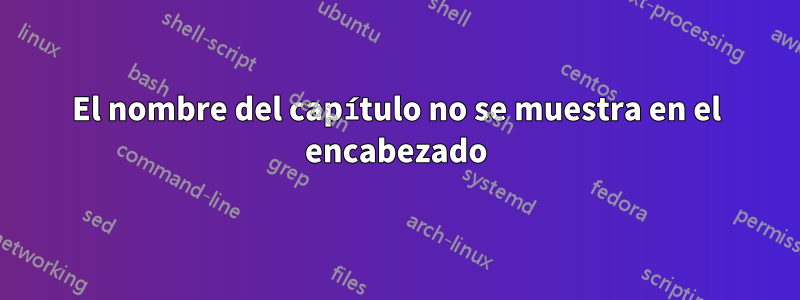 El nombre del capítulo no se muestra en el encabezado