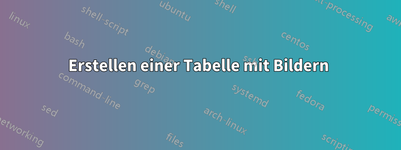 Erstellen einer Tabelle mit Bildern