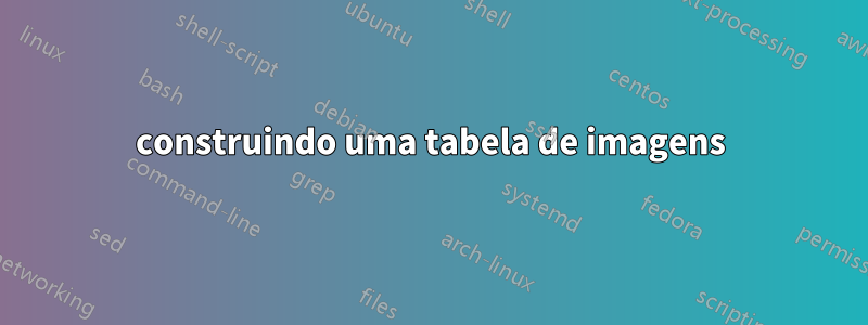 construindo uma tabela de imagens