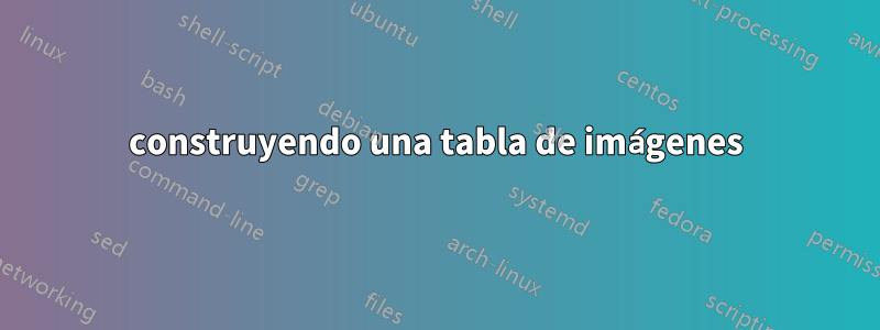 construyendo una tabla de imágenes