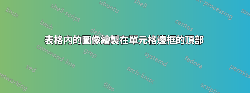 表格內的圖像繪製在單元格邊框的頂部