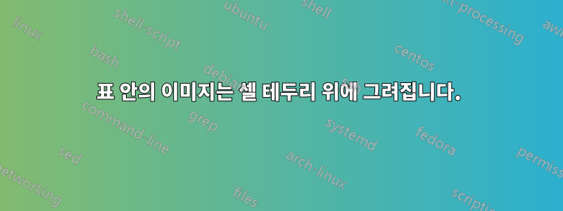 표 안의 이미지는 셀 테두리 위에 그려집니다.