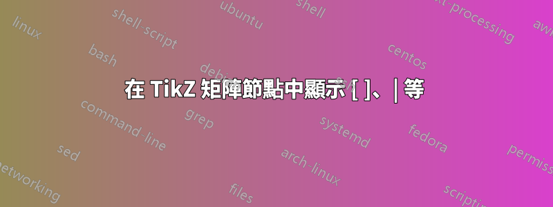 在 TikZ 矩陣節點中顯示 [ ]、| 等