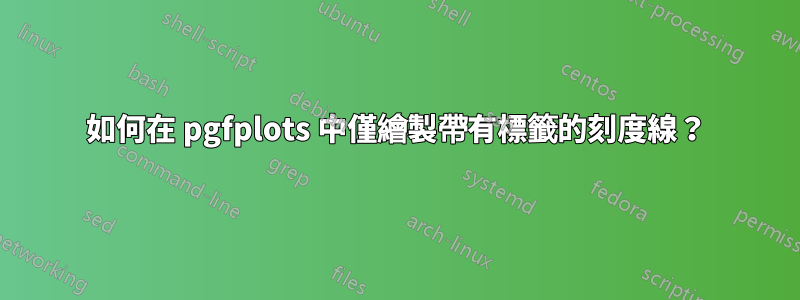 如何在 pgfplots 中僅繪製帶有標籤的刻度線？