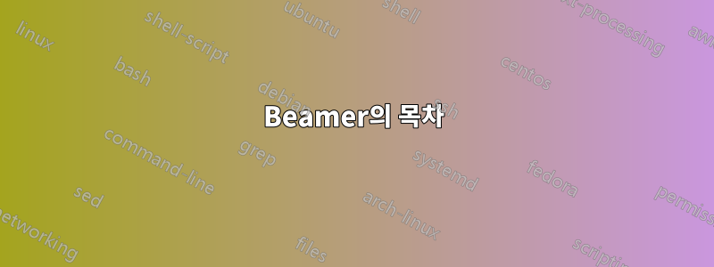 Beamer의 목차