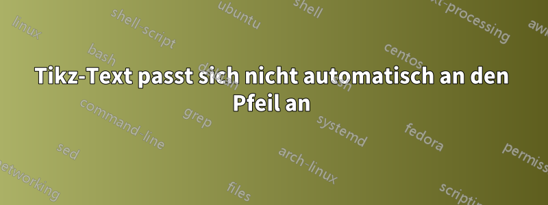 Tikz-Text passt sich nicht automatisch an den Pfeil an