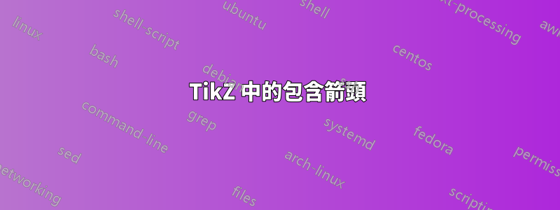 TikZ 中的包含箭頭