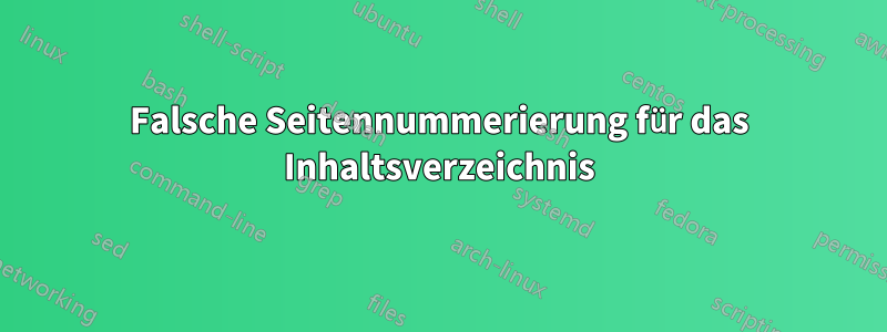 Falsche Seitennummerierung für das Inhaltsverzeichnis