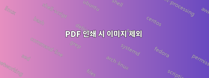 PDF 인쇄 시 이미지 제외