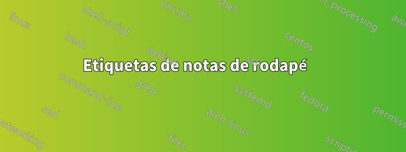 Etiquetas de notas de rodapé 