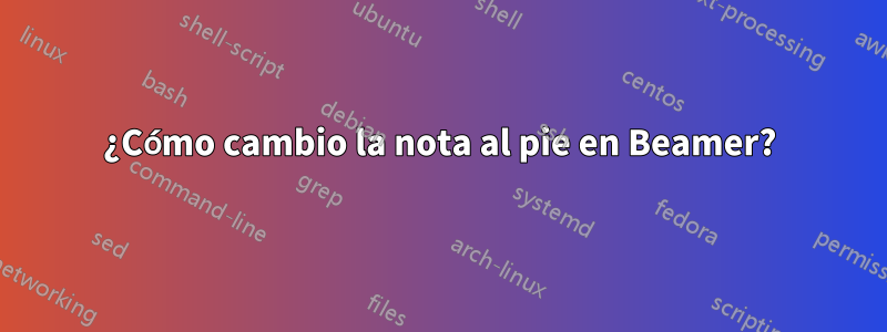 ¿Cómo cambio la nota al pie en Beamer?