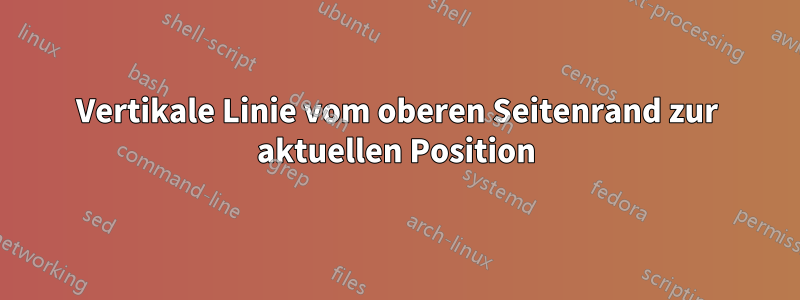 Vertikale Linie vom oberen Seitenrand zur aktuellen Position