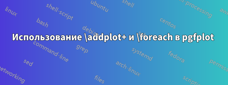 Использование \addplot+ и \foreach в pgfplot