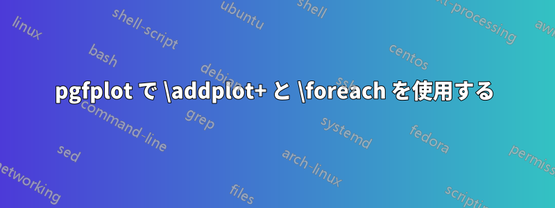 pgfplot で \addplot+ と \foreach を使用する