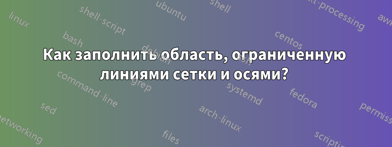 Как заполнить область, ограниченную линиями сетки и осями?