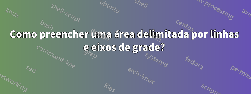 Como preencher uma área delimitada por linhas e eixos de grade?