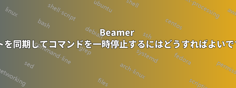 Beamer ノートを同期してコマンドを一時停止するにはどうすればよいですか?