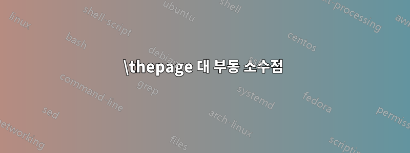 \thepage 대 부동 소수점