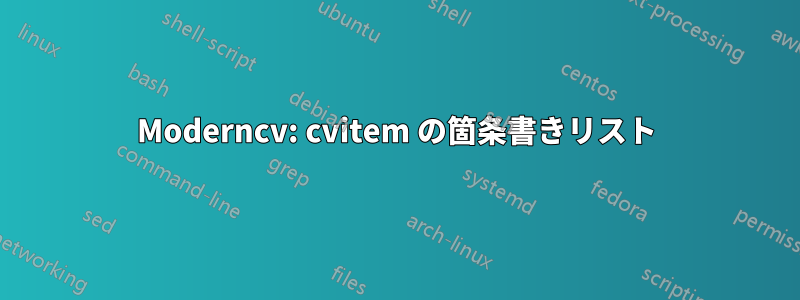 Moderncv: cvitem の箇条書きリスト