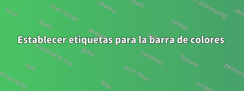 Establecer etiquetas para la barra de colores
