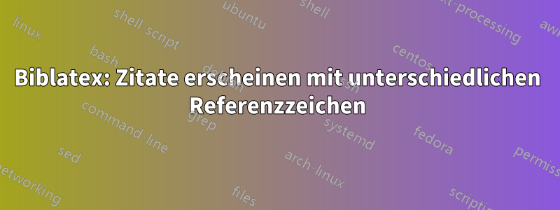 Biblatex: Zitate erscheinen mit unterschiedlichen Referenzzeichen