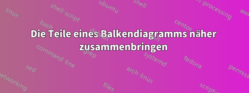 Die Teile eines Balkendiagramms näher zusammenbringen