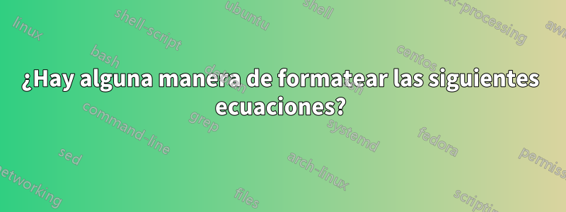 ¿Hay alguna manera de formatear las siguientes ecuaciones?