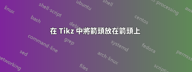 在 Tikz 中將箭頭放在箭頭上