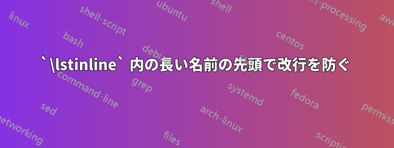 `\lstinline` 内の長い名前の先頭で改行を防ぐ