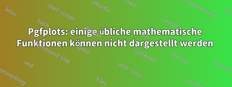 Pgfplots: einige übliche mathematische Funktionen können nicht dargestellt werden