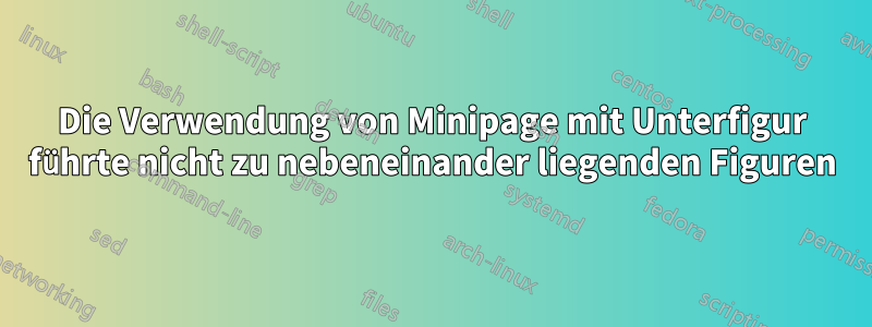 Die Verwendung von Minipage mit Unterfigur führte nicht zu nebeneinander liegenden Figuren